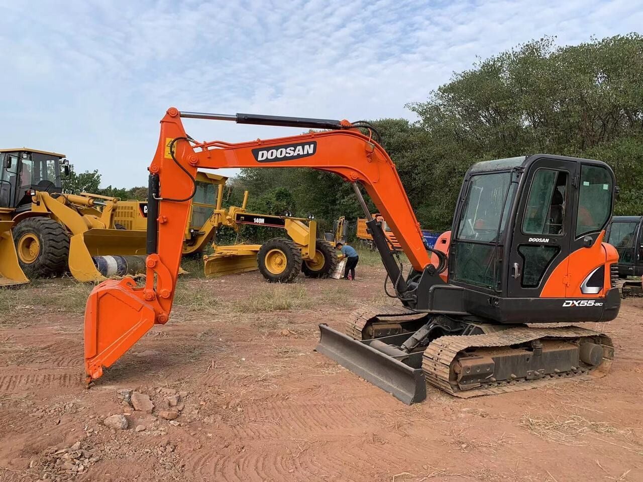 2018 Doosan DX55-9C excavator side view