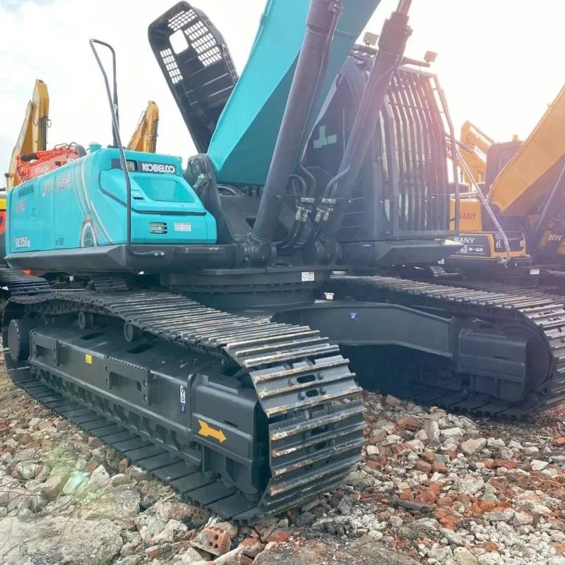 2019 Kobelco SK350 crawler excavator, rear three-quarter view