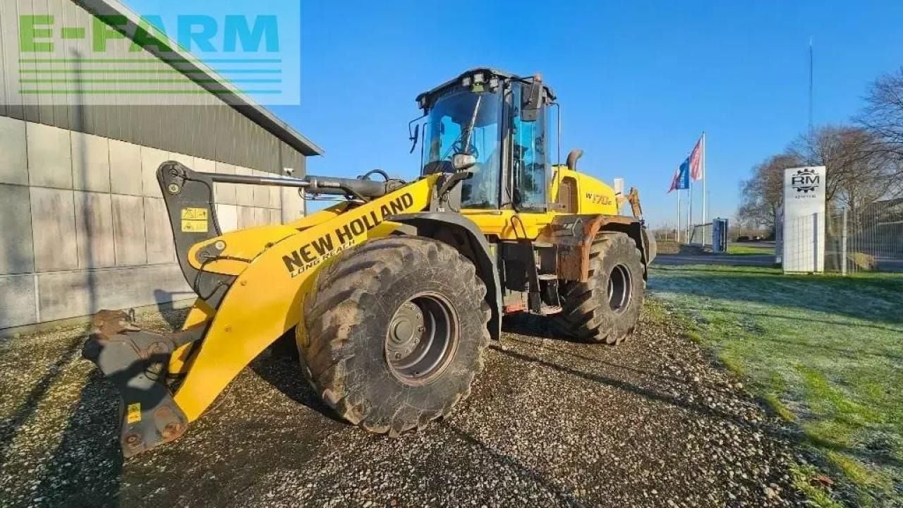 2020 New Holland W170D Long Reach wheel loader, front three-quarter view