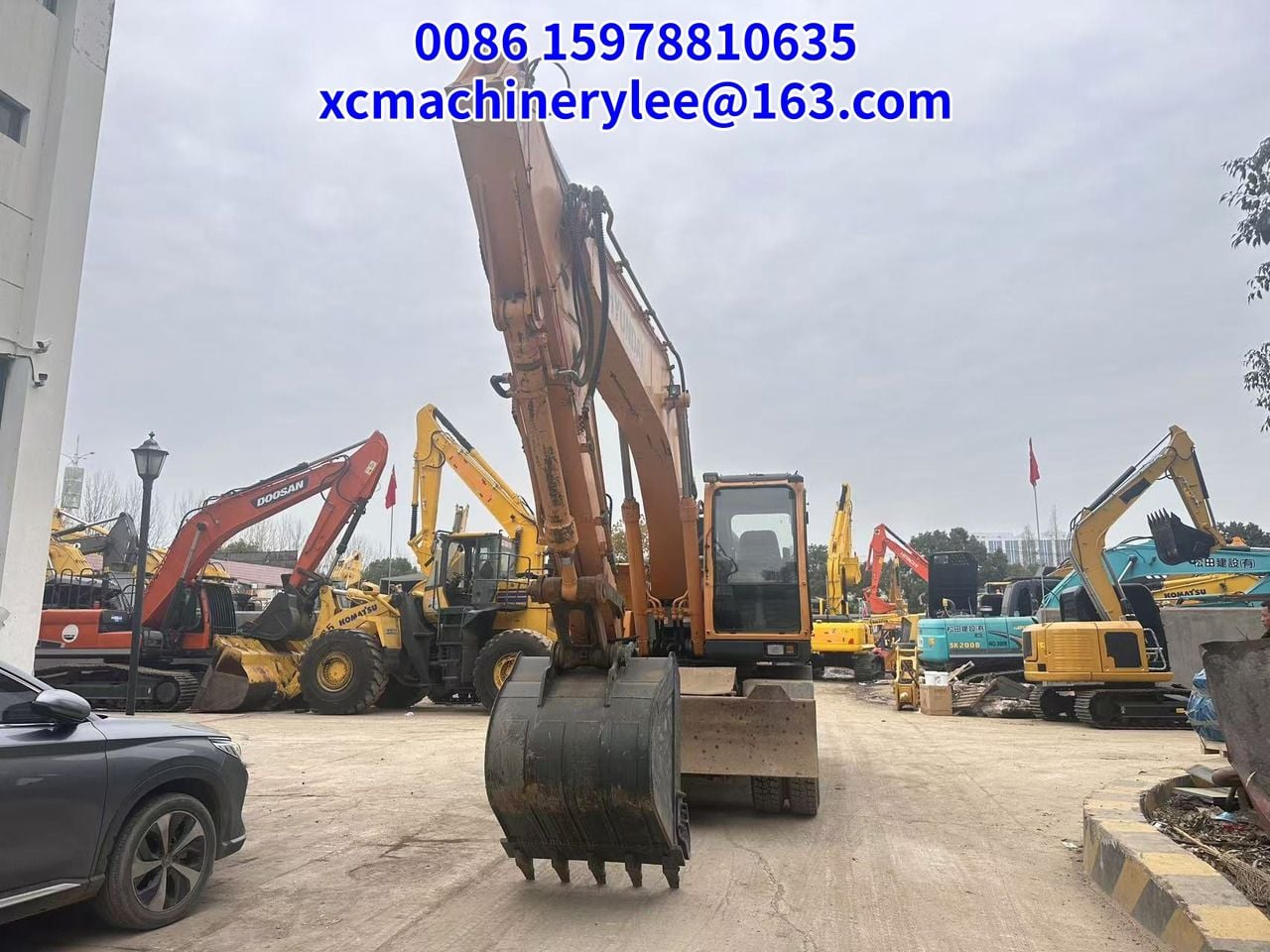 2022 Hyundai R210W-9 wheel excavator, front view