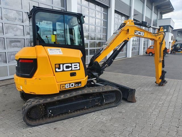 2022 JCB 60C-2 mini excavator, rear three-quarter view