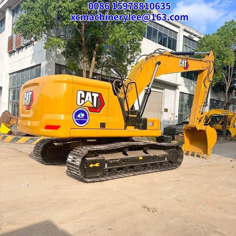 2023 Caterpillar 320GC crawler excavator, rear three-quarter view