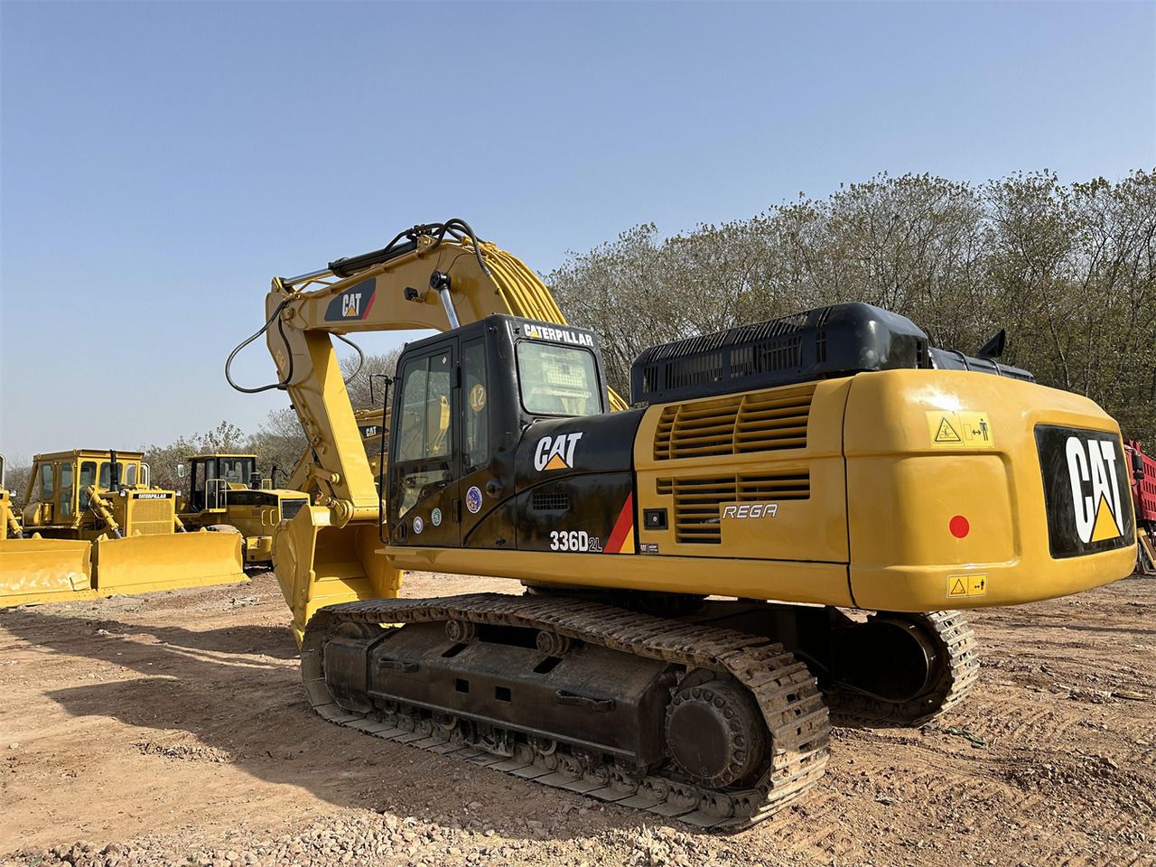 2023 Caterpillar 336D2L crawler excavator, rear three-quarter view