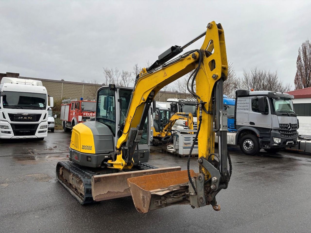 2021 Wacker Neuson EZ50 mini excavator, front three-quarter view