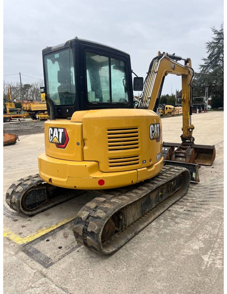 2021 Caterpillar 305E2 crawler excavator, rear three-quarter view