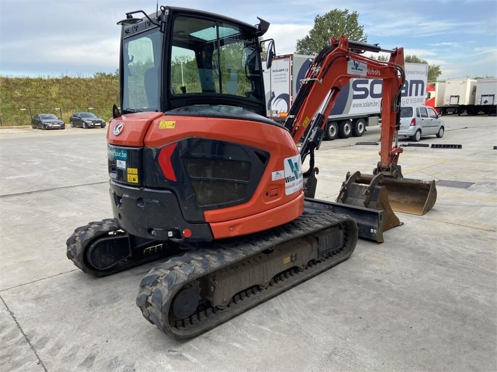 2021 Kubota U50-5 mini excavator, rear three-quarter view