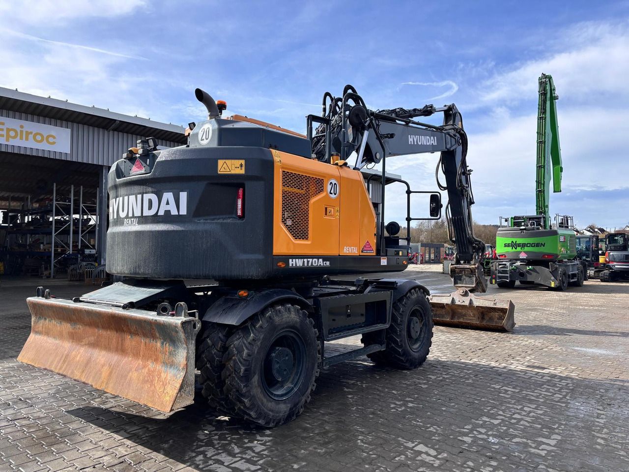 2023 Hyundai HW170ACR wheel excavator rear three-quarter view