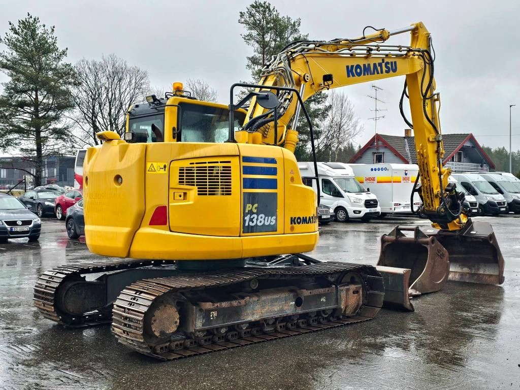 2014 Komatsu PC138US crawler excavator, rear three-quarter view