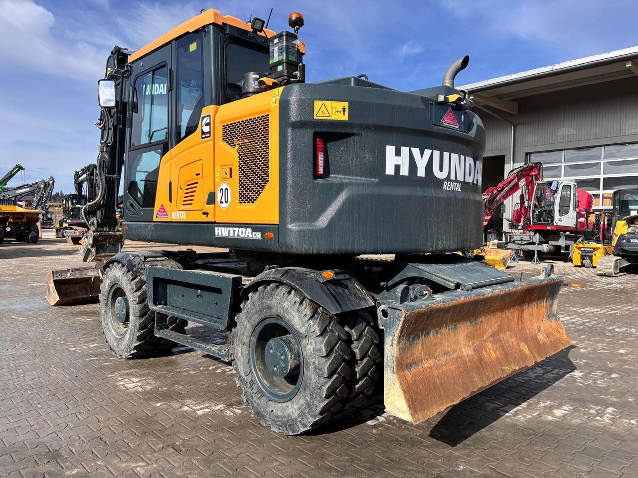 2023 Hyundai HW170ACR wheel excavator rear three-quarter view