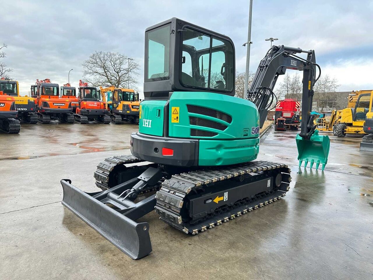 2016 IHI 50V4 mini excavator, rear three-quarter view