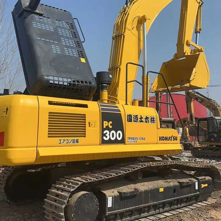 2022 Komatsu PC300-7 crawler excavator, rear three-quarter view