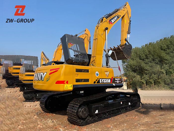 2026 Sany SY335H crawler excavator, rear three-quarter view