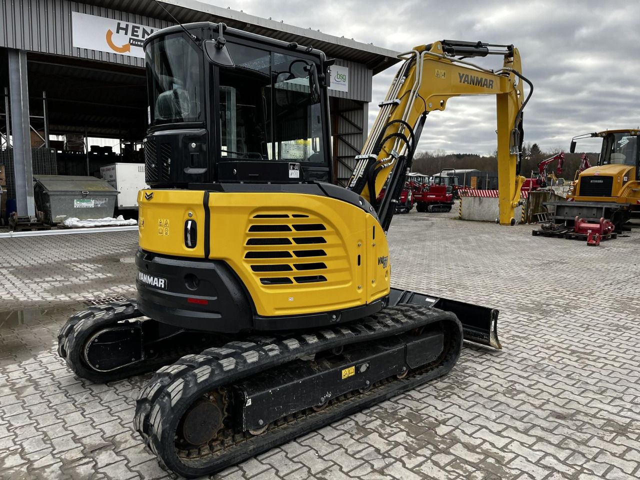 2021 Yanmar VIO57-6B mini excavator, rear three-quarter view