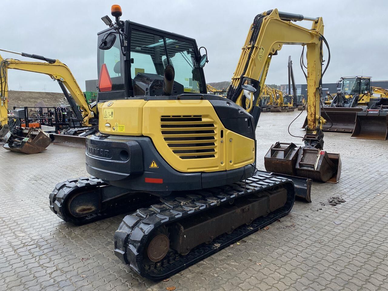 2017 Yanmar VIO80-1A mini excavator, rear three-quarter view