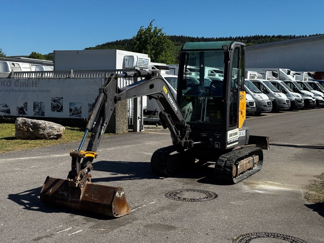 2013 Volvo ECR25D mini excavator, side view