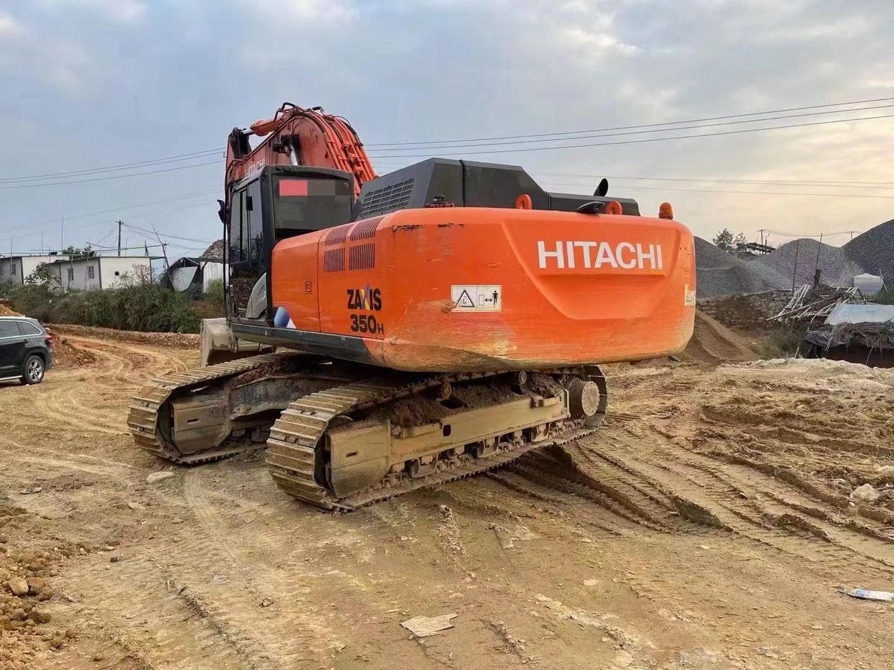 2022 Hitachi Zaxis 350H crawler excavator, rear three-quarter view