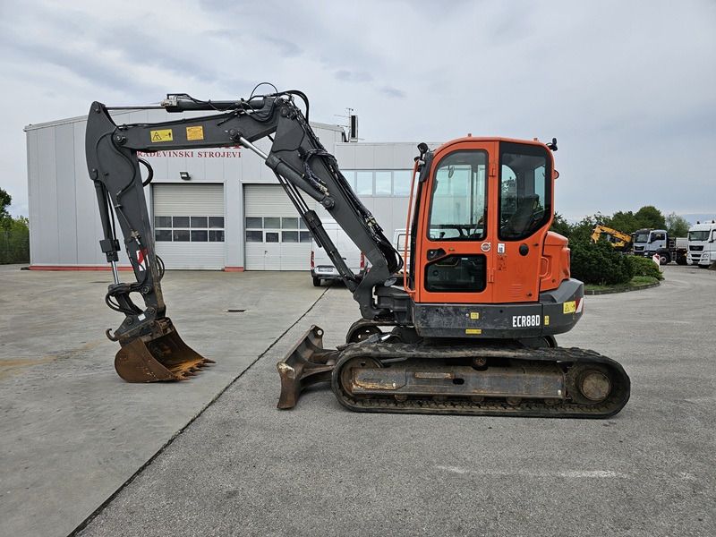 2017 Volvo ECR88D mini excavator, side profile view