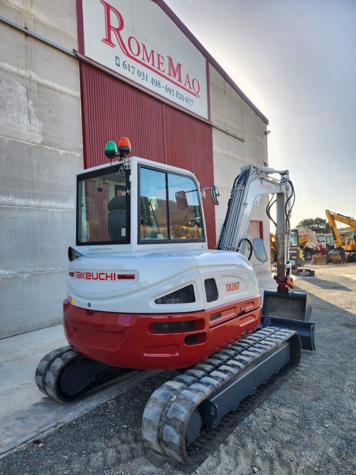 2018 Takeuchi TB260 mini excavator, rear three-quarter view