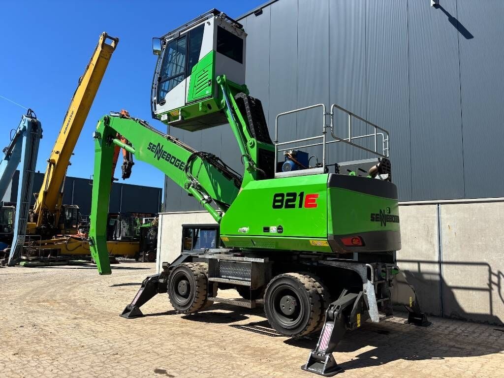 2021 Sennebogen 821E material handler, rear three-quarter view