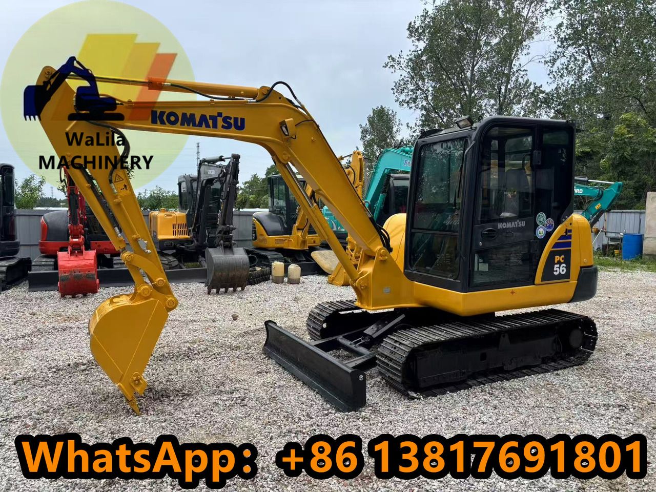 2023 Komatsu PC56-7 mini excavator, side view