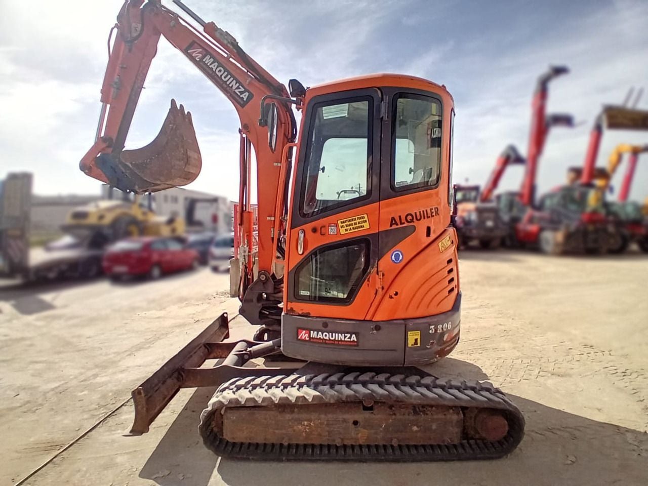 2019 Doosan DX35Z mini excavator, side profile view