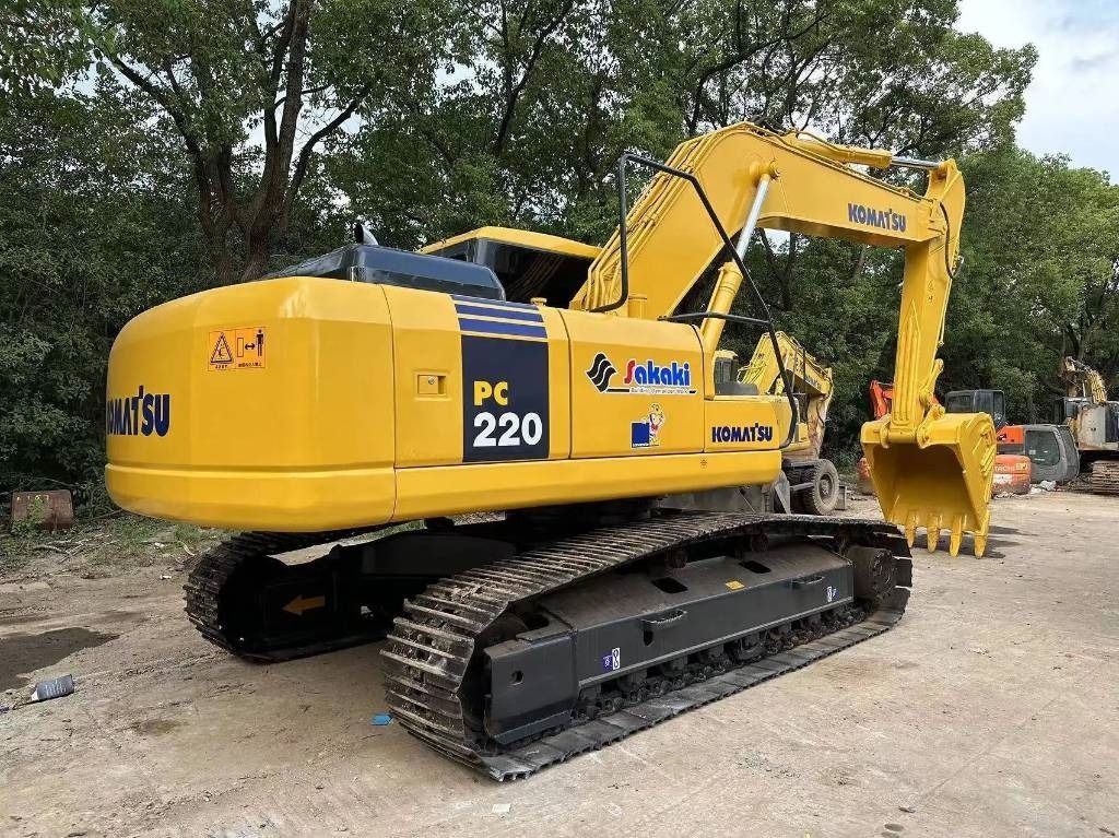 2022 Komatsu PC220-7 crawler excavator, rear three-quarter view