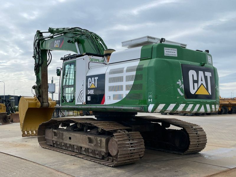 2012 Caterpillar 349EL crawler excavator, rear three-quarter view