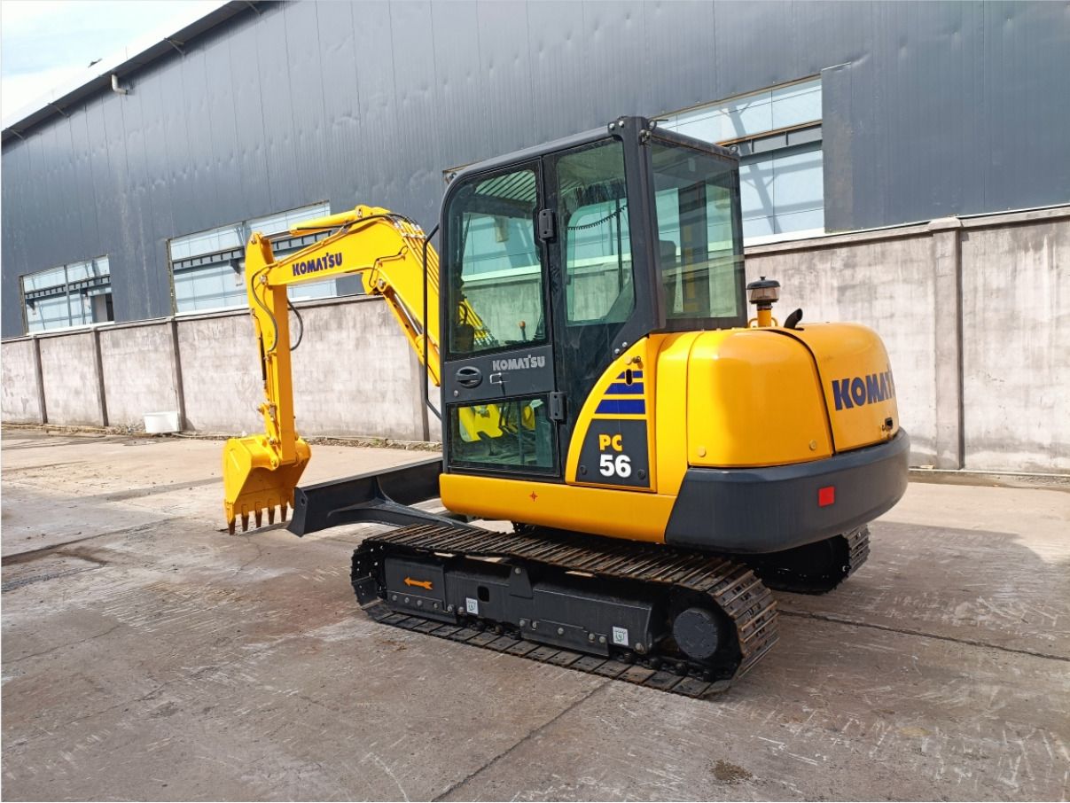 2022 Komatsu PC56 crawler excavator, rear three-quarter view