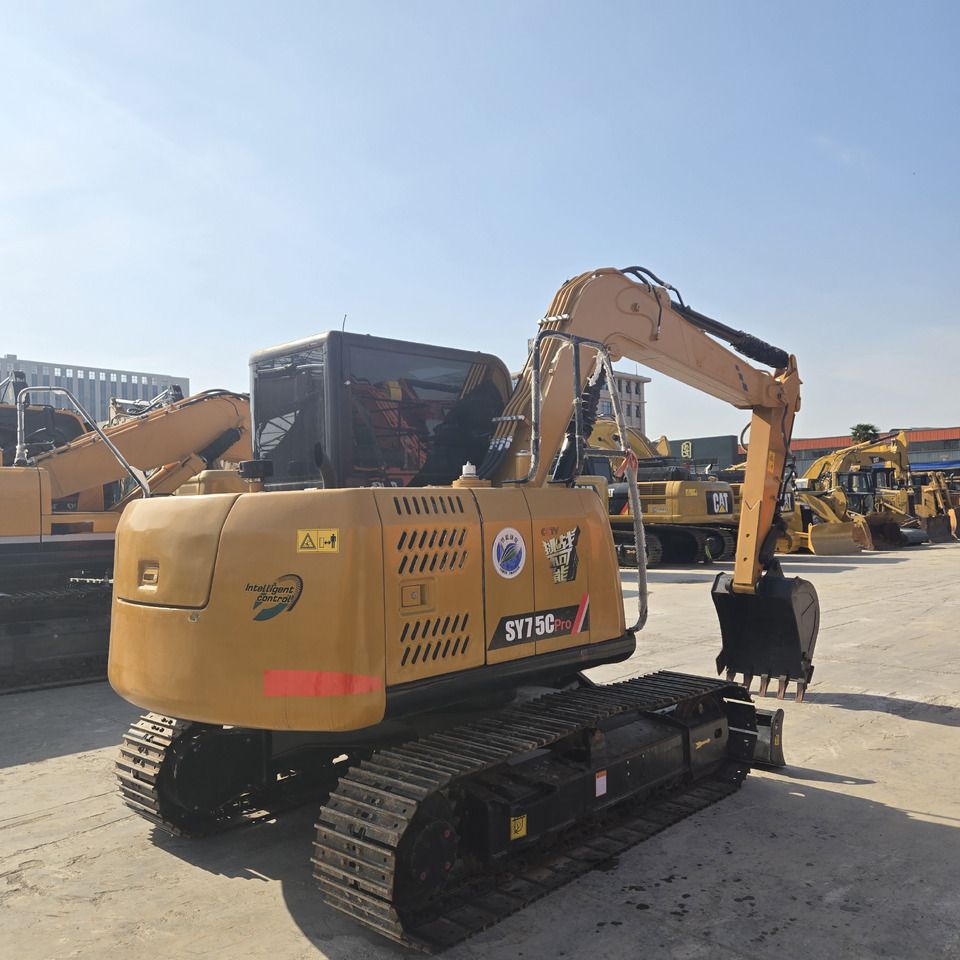 2024 Sany SY75C PRO mini excavator, rear three-quarter view