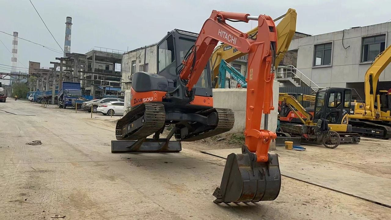 2016 Hitachi Zaxis 50U mini excavator, front three-quarter view