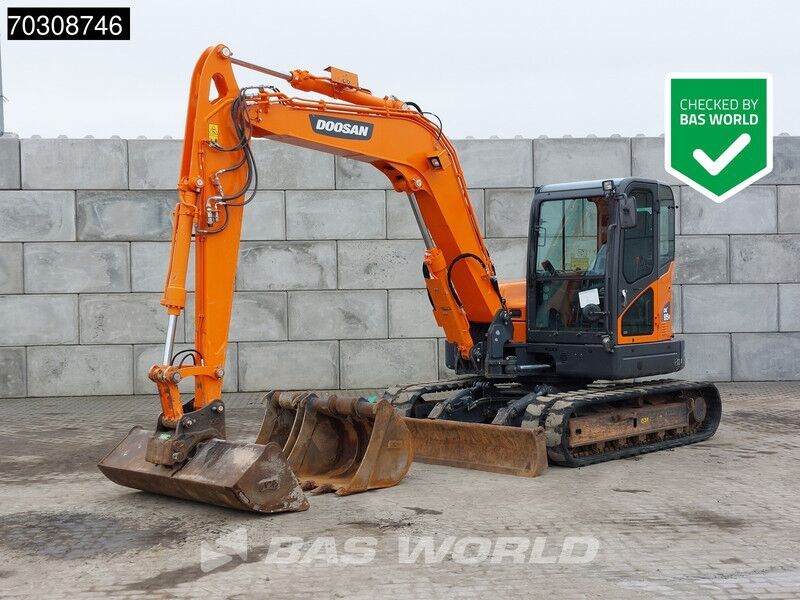 2021 Doosan DX85R-3 mini excavator, side view
