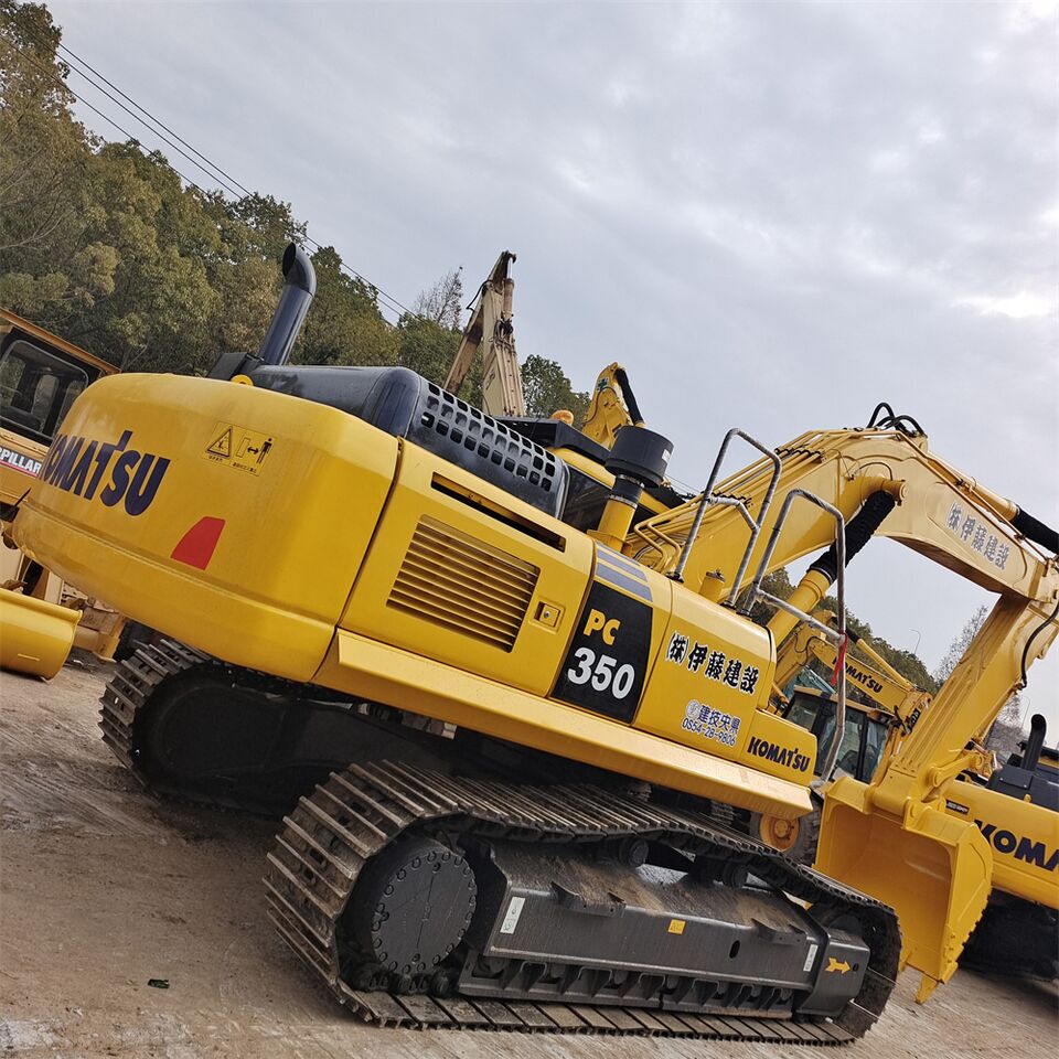 2022 Komatsu PC350 crawler excavator rear three-quarter view