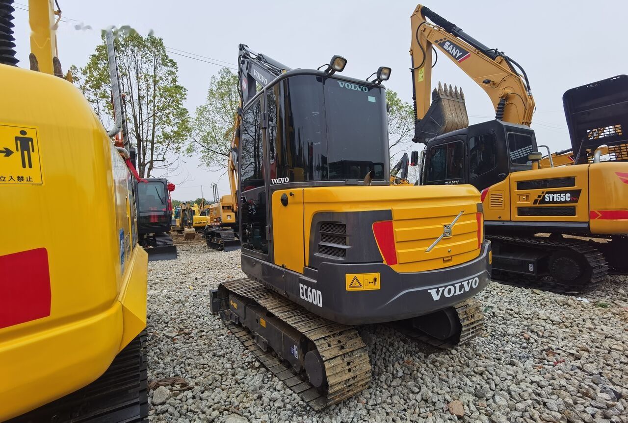 2021 Volvo EC60D mini excavator, rear three-quarter view