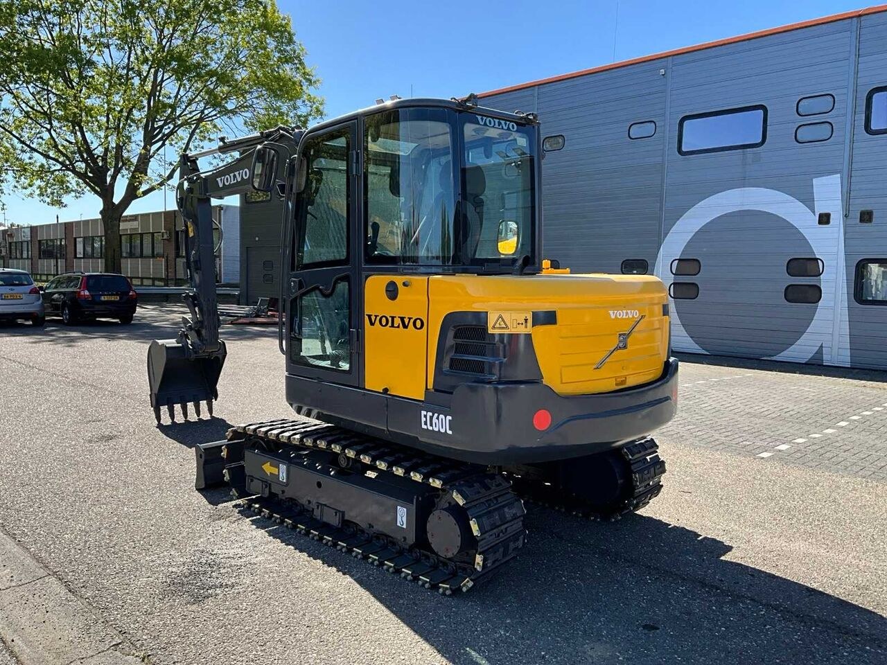 2011 Volvo EC60C mini excavator, rear three-quarter view