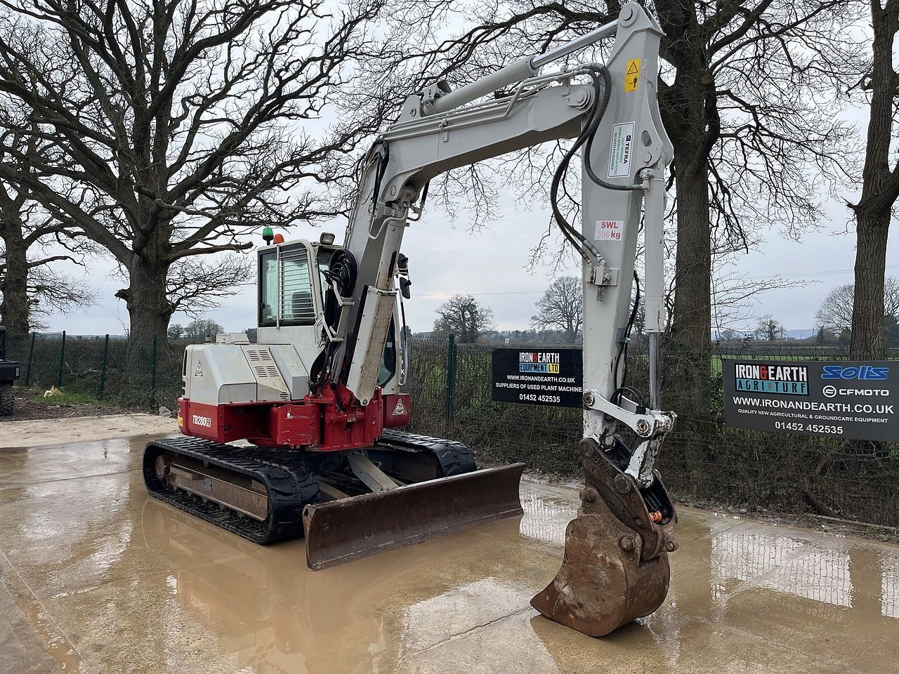 2018 Takeuchi TB280FR mini excavator, side view