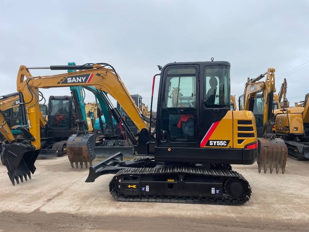 2023 Sany SY55C mini excavator, side profile view