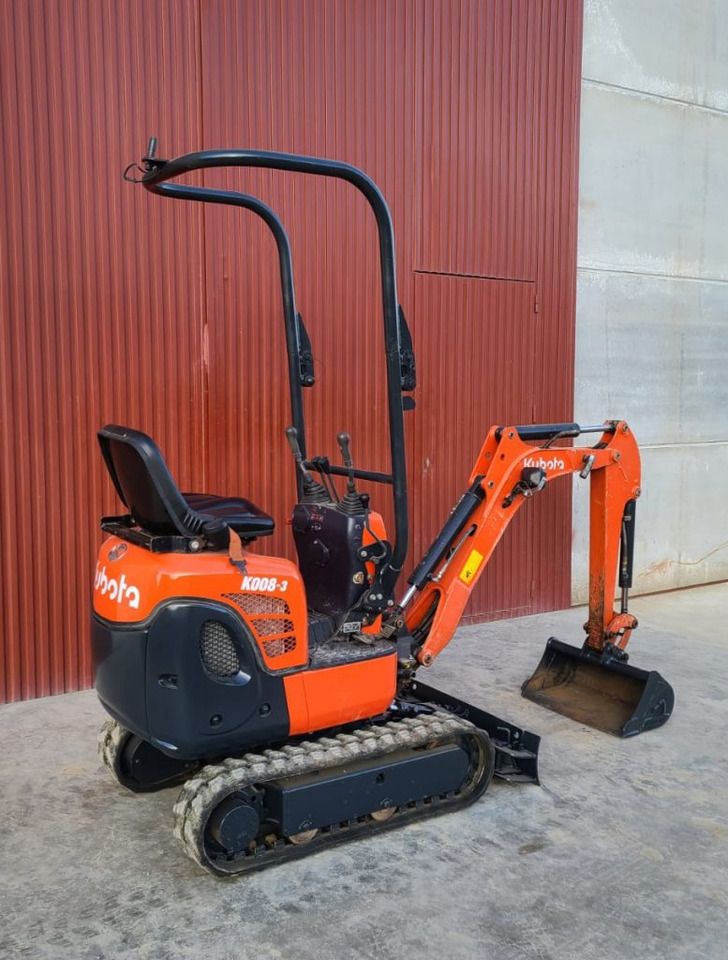 2015 Kubota K008-3 mini excavator, rear three-quarter view
