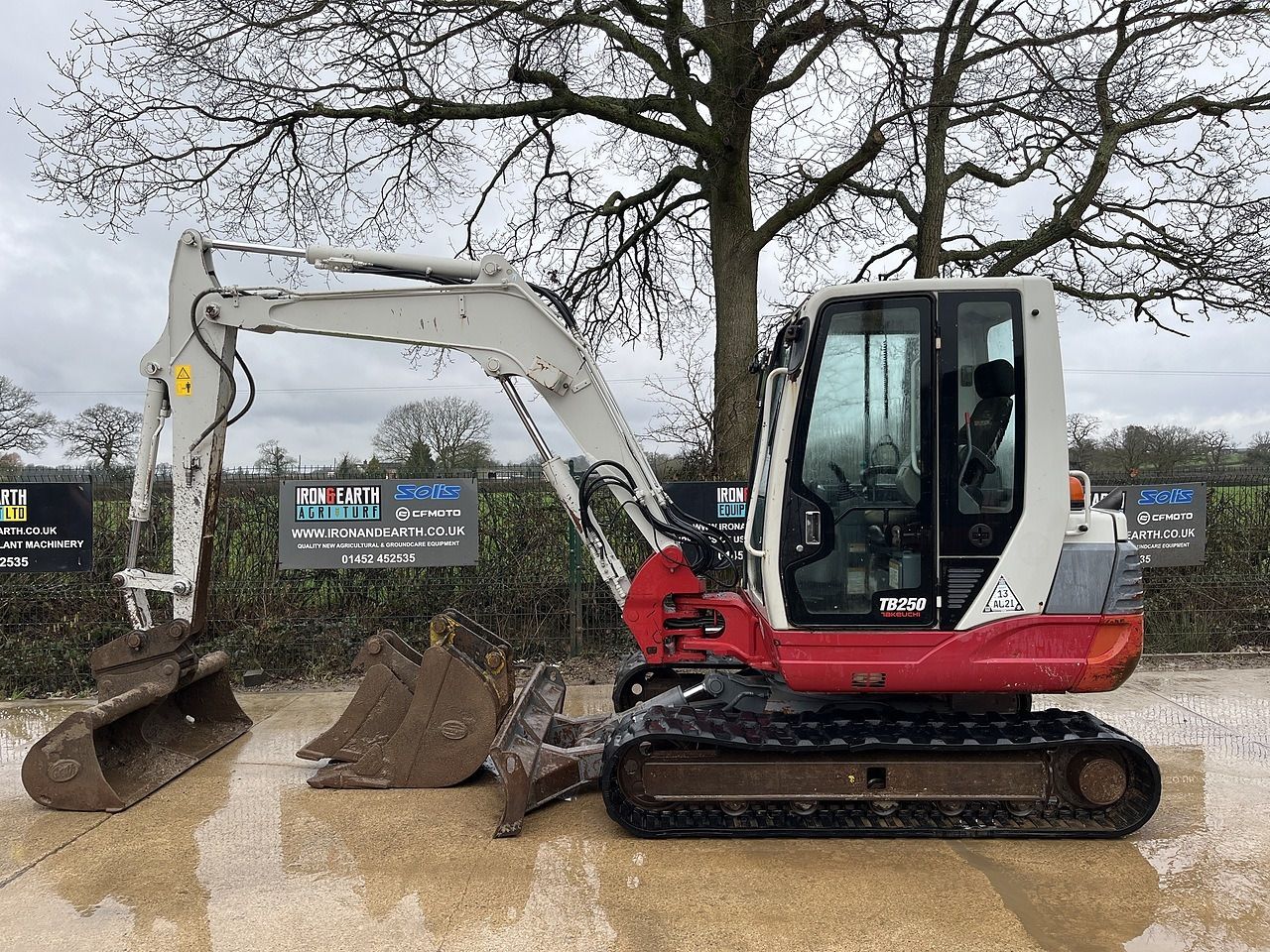 2015 Takeuchi TB250 mini excavator, side view