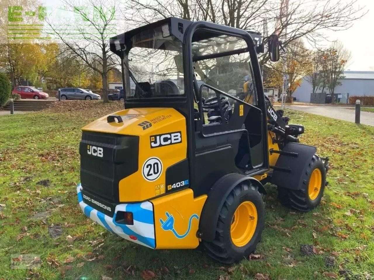 2023 JCB 403 E AGRI mini excavator, rear three-quarter view 2023 JCB 403 E AGRI mini excavator, rear three-quarter view