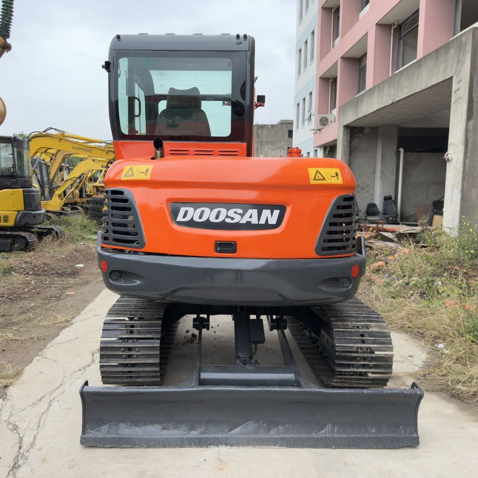 Doosan DX60-9C mini excavator, rear view