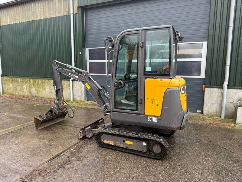 2017 Volvo EC18D mini excavator, side view