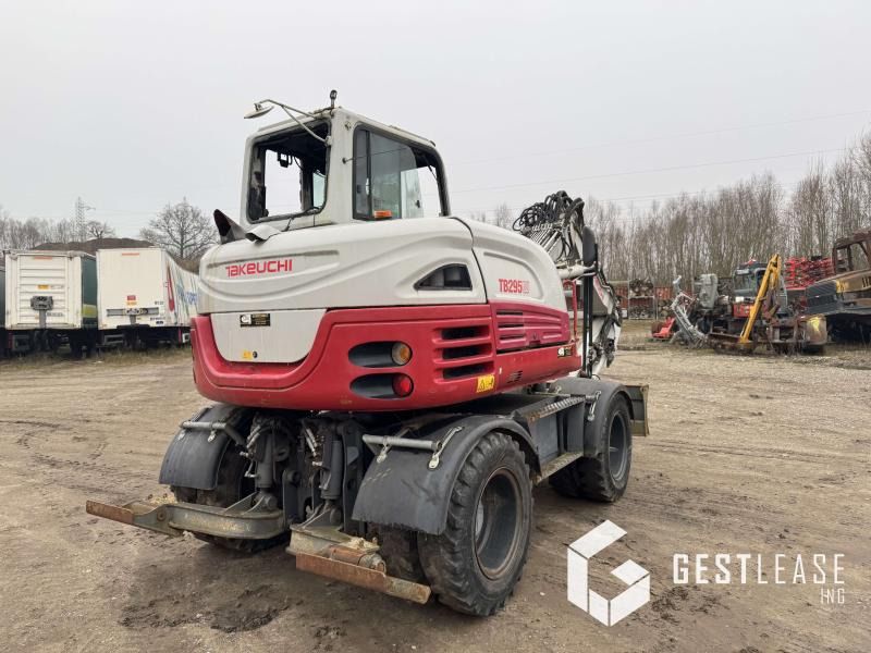 2018 Takeuchi TB295W wheel excavator, rear three-quarter view