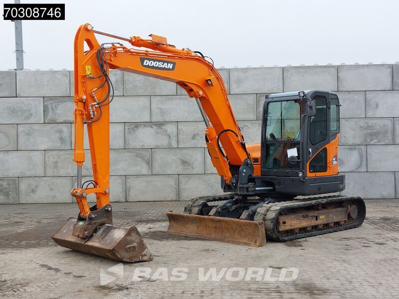 2021 Doosan DX85R-3 mini excavator, side view