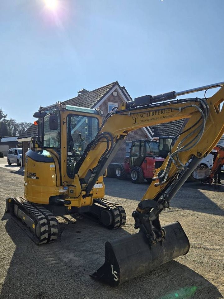 2023 XCMG XE35E mini excavator, front three-quarter view