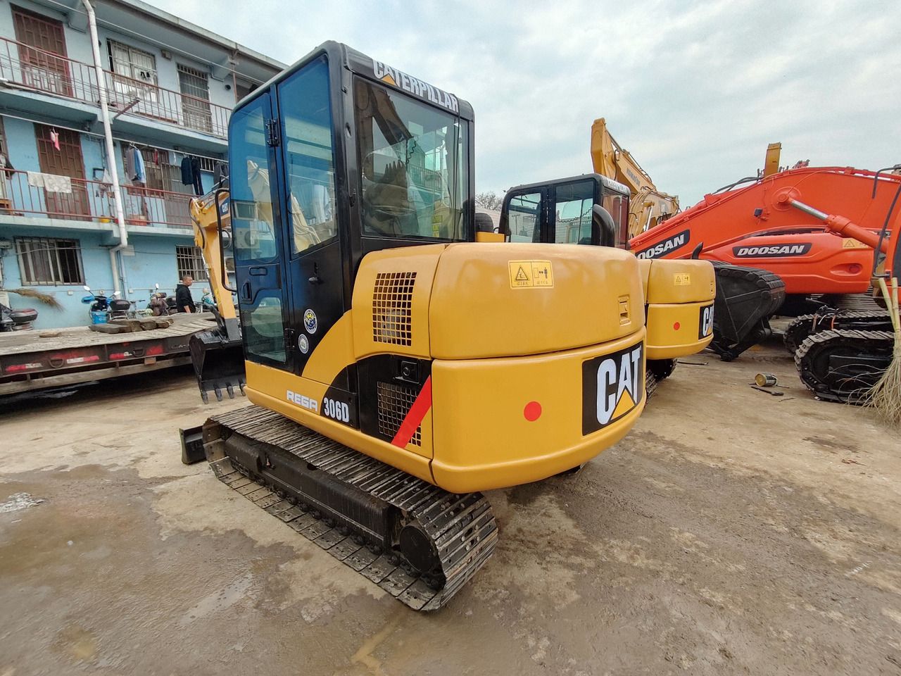 2016 Caterpillar 306D crawler excavator, rear three-quarter view