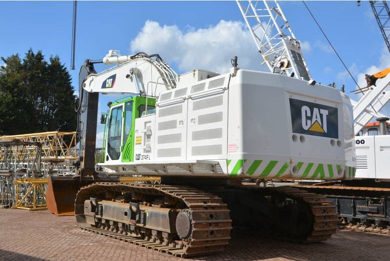 2014 Caterpillar 374FL crawler excavator, rear three-quarter view