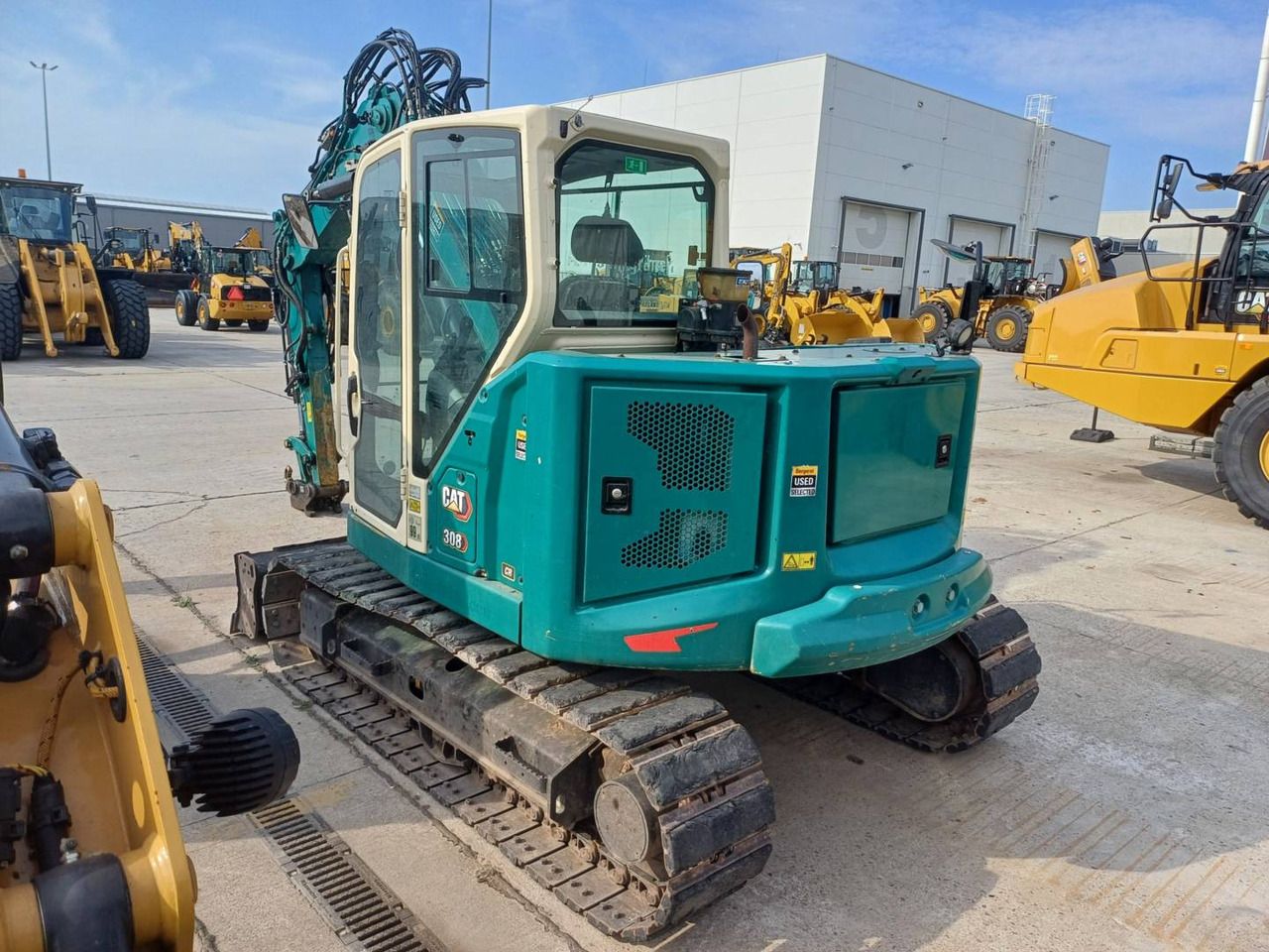 2020 Caterpillar 308C crawler excavator, rear three-quarter view