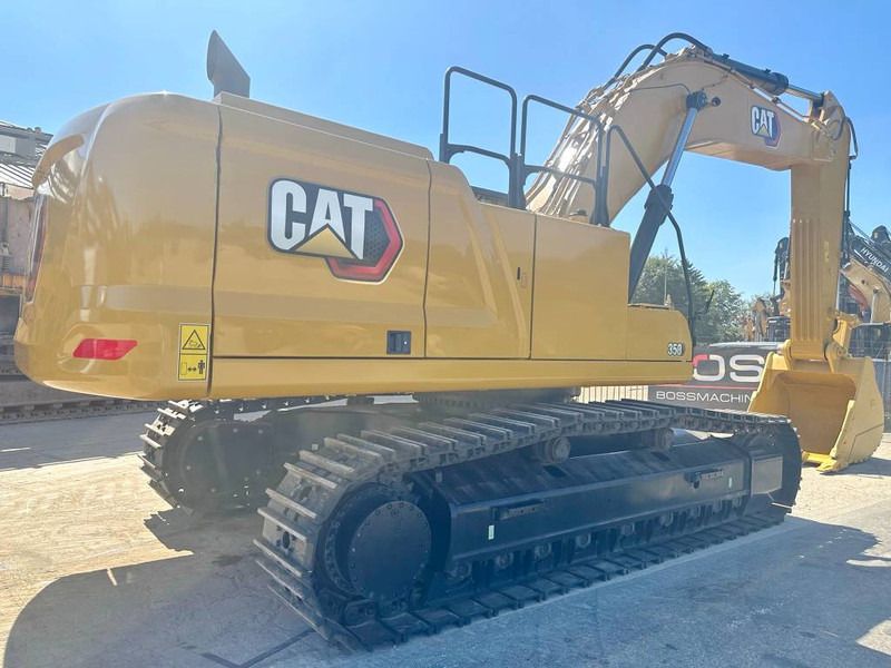 2022 Caterpillar 350 crawler excavator, rear three-quarter view