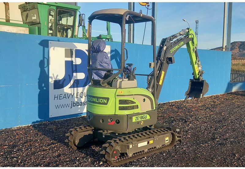 2025 Zoomlion ZE18GU mini excavator, rear three-quarter view