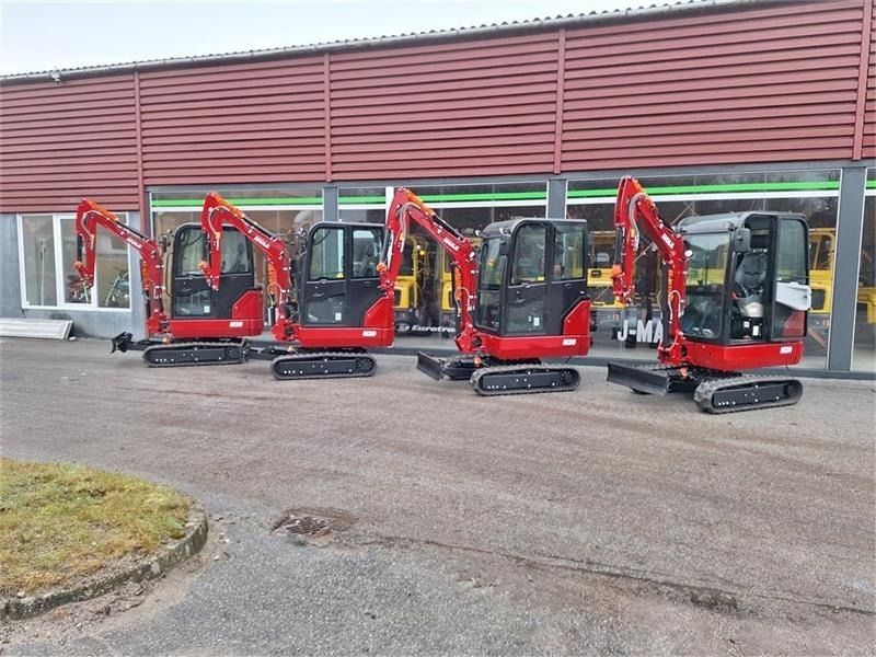 2025 Mole M20 mini excavator row, side view